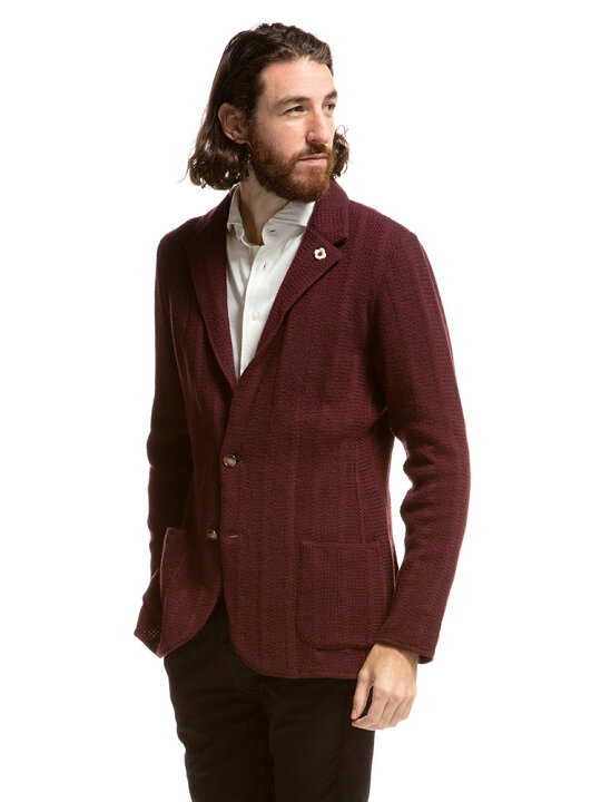 ラルディーニ メンズ Lardini ウール カシミヤ シングル 2ツ釦 ニット ジャケット ブランド 2b テーラード ニットジャケット Ldljm56ip 在庫僅少