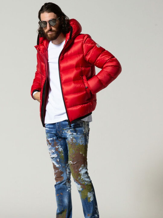 モンクレール メンズ Moncler ナイロン フード ダウンジャケット Myosotis ミヨゾティス 赤 ブランド アウター ブルゾン ダウン Mcmyosotis1 国内発送