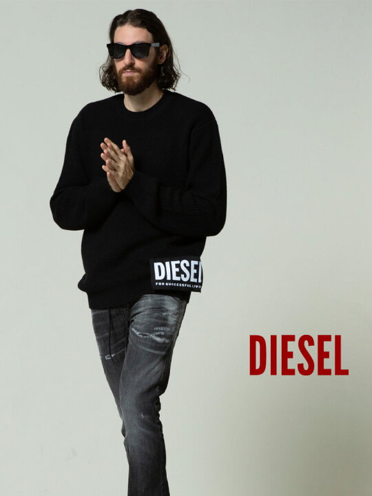 楽天市場】ディーゼル DIESEL ロゴパッチ ルーズフィット 長袖 ニット 