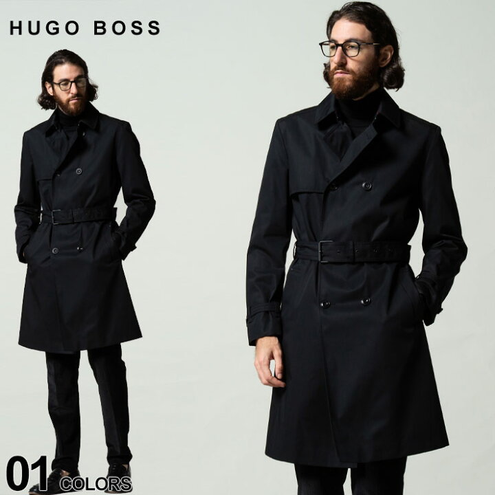 楽天市場】ヒューゴボス メンズ HUGO BOSS 撥水 ダブル トレンチコート  