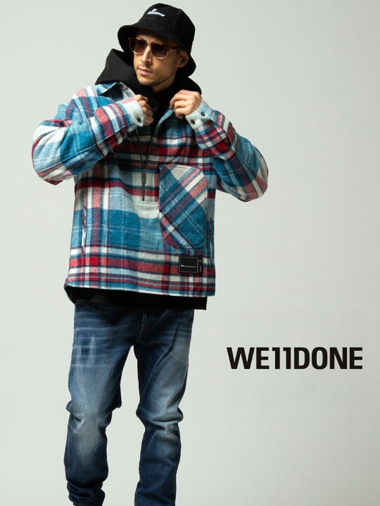 楽天市場】WE11DONE ウェルダン ハーフジップ シャツジャケット  