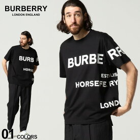 バーバリー Tシャツ メンズ BURBERRY ブランド ホースフェリー プリント 半袖 オーバーサイズ ビックシルエット トップス シャツ 黒 クロ ブラック BB8040694