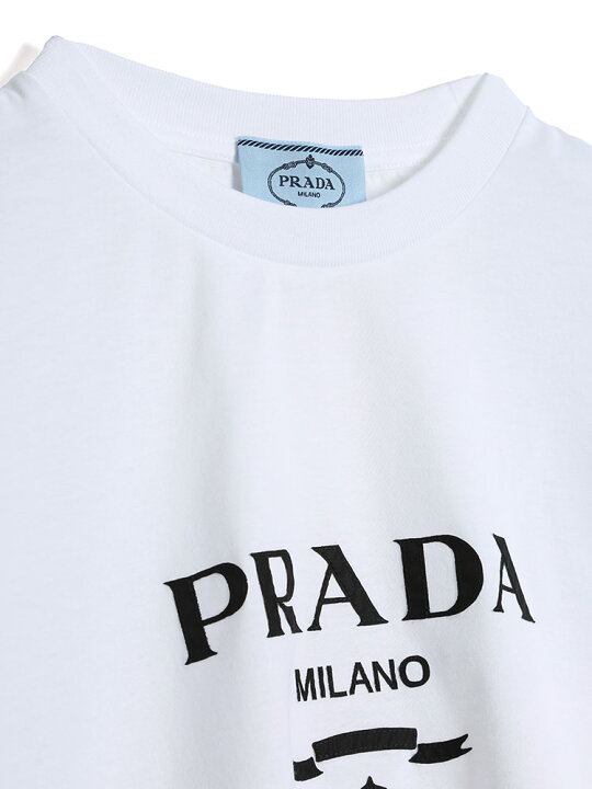 楽天市場】プラダ レディース Tシャツ PRADA ロゴ プリント 半袖  