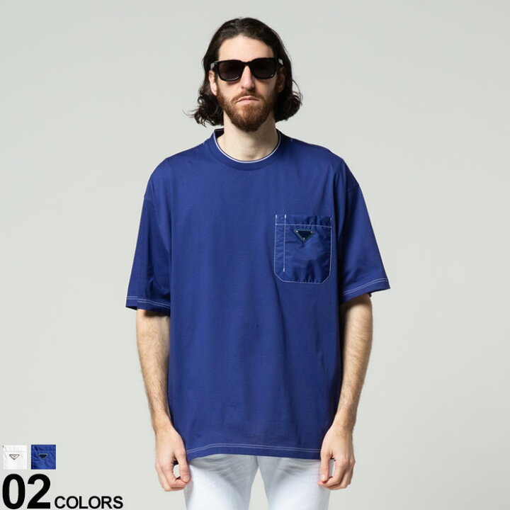 楽天市場】プラダ メンズ Tシャツ 半袖 PRADA ブランド 異素材 
