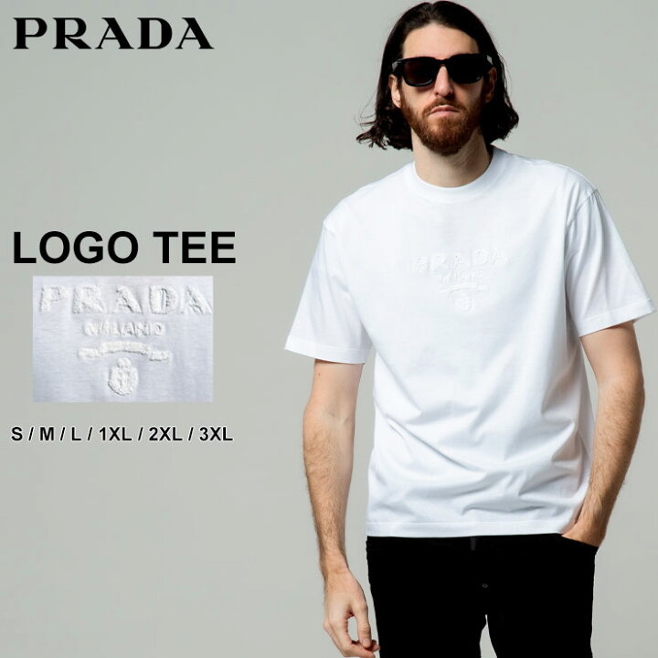 楽天市場】プラダ メンズ Tシャツ 半袖 PRADA ブランド サガラ ロゴ 