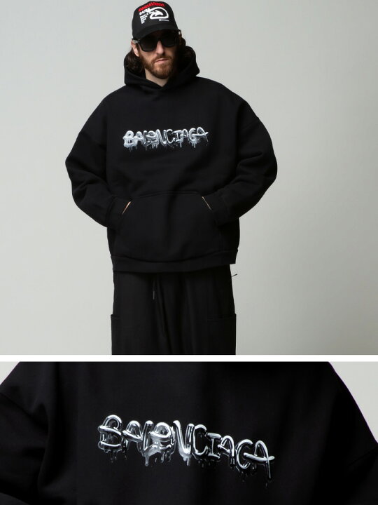 楽天市場】バレンシアガ メンズ パーカー BALENCIAGA 裏起毛 スライム 