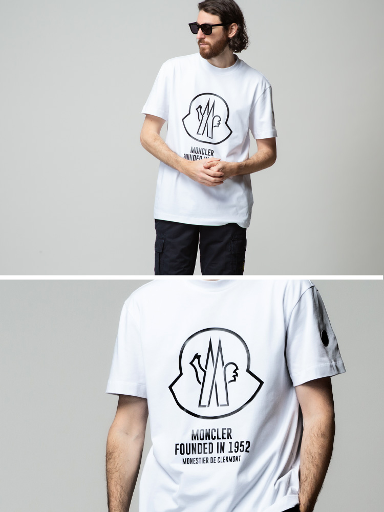 モンクレール メンズ Tシャツ MONCLER フロントBIGマーク クルーネック 半袖ブランド メンズ 男性 トップス Tシャツ 半袖 シャツ  MC8C000298390T | ゼンオンライン楽天市場店
