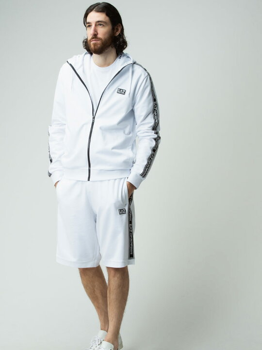 大切な人へのギフト探し セットアップ ブランド フルジップ エンポリオアルマーニ スポーツ Emporio セット Ea7 スウェット 男性 メンズ ショートパンツ パーカー Armani 上下セット Ea3lpm40pj05z サイドライン スポーツウェア アクセサリー