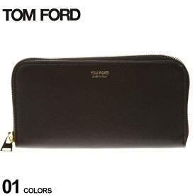 トム フォード メンズ 財布 長財布 TOM FORD レザー ロゴ ラウンドジップ ブランド 男性 財布 ウォレット TFY0241TLCL158