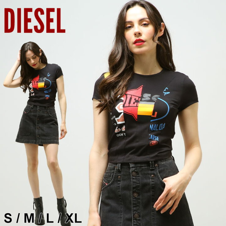 楽天市場】ディーゼル レディース Tシャツ 半袖 DIESEL クロップド丈 