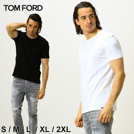 トム フォード メンズ Tシャツ アンダー 半袖 TOM FORD 無地 裾 ロゴ アンダーTシャツ ブランド 男性 トップス インナー シャツ 白 黒 大きいサイズ TFT4M081040 SALE_1_a