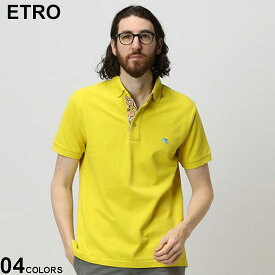 エトロ メンズ ポロシャツ 半袖 ETRO ペイズリー 綿100％ ペガサス ワンポイント ブランド 男性 トップス シャツ ポロ 白 黒 イエロー 黄色 ブルー 青 大きいサイズ ET221U1Y1429195