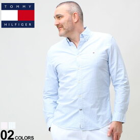 大きいサイズ メンズ TOMMY HILFIGER (トミーヒルフィガー) ストライプ ボタンダウン 長袖 オックスシャツ NEW ENGLAND STRIPE OXF SHIRT シャツ 長袖 コットン オックス 78C2120D22