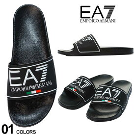 アルマーニ サンダル メンズ エンポリオアルマーニ EMPORIO ARMANI EA7 スライド サンダル シャワー サンダル ロゴ ブランド 男性 シューズ 靴 黒 クロ ブラック EAXCP001XK273