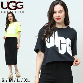 ◆エントリーでさらにポイント+4倍◆アグ Tシャツ 半袖 レディース アグ UGG ブランド BIG ロゴ ショート丈 クロップド丈 FIONNA LOGO トップス シャツ カットソー 春 夏 大きいサイズ UGGL1125161 アウトレット