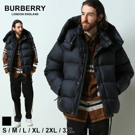 ◆エントリーでさらにポイント+4倍◆バーバリー メンズ ダウン BURBERRY ブランド ダウンジャケット ベスト ダウンベスト アウター ジャケット ブルゾン ロゴ チェック フーデッド 80438441 リラックスフィット オーバーサイズ 2WAY BB8043844