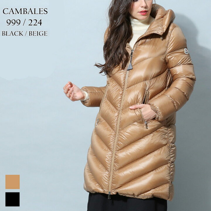 楽天市場 モンクレール レディース ダウン Moncler ブランド ダウンジャケット ロングダウン アウター コート ブルゾン フード フルジップ ロング 膝上 ロゴ Cambales レギュラーフィット 黒 クロ ブラック ベージュ Mclcambales2 ゼンオンライン楽天市場店