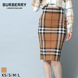 ◆エントリーでさらにポイント+4倍◆【ラスト1点Mサイズ】 バーバリー レディース スカート BURBERRY ブランド タイトスカート ボトムス 膝丈 チェック柄 チェック ジャカードストレッチ 80434121 コットン シルク シルク混 ブラウン 茶色 BBL8043412 SALE_8_a