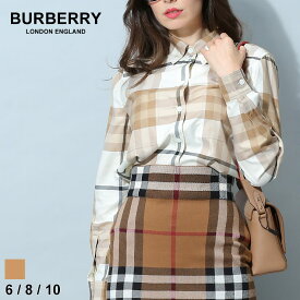 ◆エントリーでさらにポイント+4倍◆バーバリー レディース シャツ 長袖 BURBERRY ブランド 長袖シャツ トップス チェックシャツ チェック ボタンダウン 8056856 コットンツイル コットン 綿100％ BBL8056856 SALE_8_a