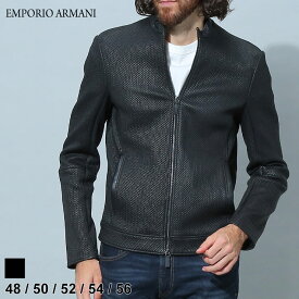 ◆エントリーでさらにポイント+4倍◆アルマーニ レザー ジャケット エンポリオアルマーニ メンズ EMPORIO ARMANI 本革 ブランド ライダース バイカージャケット アウター ブルゾン レザー ラム ラムレザー 羊革 EAH31R81C1P81 SALE_2_a