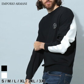 ◆エントリーでさらにポイント+4倍◆アルマーニ メンズ セーター エンポリオアルマーニ EMPORIO ARMANI ブランド ニット トップス プルオーバー バイカラー イーグル ロゴ 刺繍 薄手 大きいサイズ EA6L1MXA1MKZZ SALE_1_f