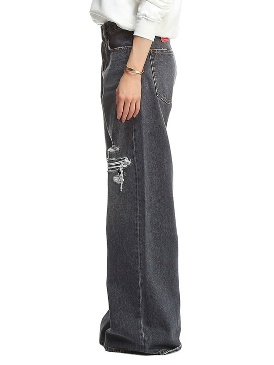 Diesel D-Sire ルーズフィット ダメージワイドデニム denim