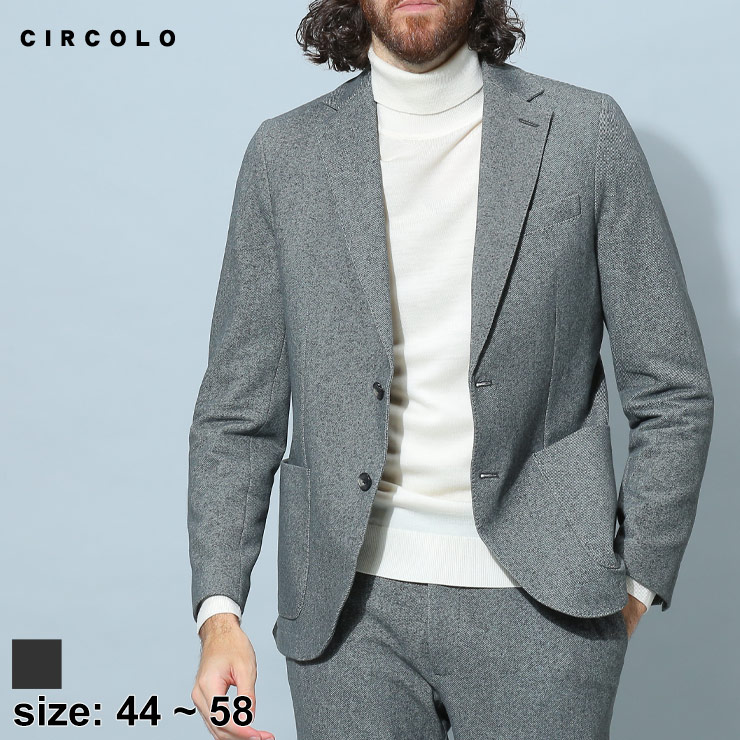 チルコロ1901 メンズ ジャケット CIRCOLO 1901 ブランド アウター ジャージージャケット テーラード フランネル ストレッチ シングル  サイドベンツ ビジネス ビジカジ セットアップ 対応 大きいサイズ CICN3648 | ゼンオンライン楽天市場店