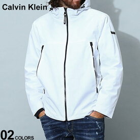 カルバンクライン メンズ ブルゾン Calvin Klein ブランド アウター ジャケット フード 裏ボア ソフトシェル フルジップ ロゴ 大きいサイズ 秋 冬 春 CKCM105270