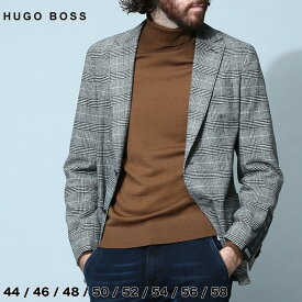 ヒューゴボス メンズ ジャケット HUGO BOSS ブランド アウター テーラード フォーマル ストレッチ チェック柄 シングル ウール ウール混 大きいサイズ HBHANRY10244994