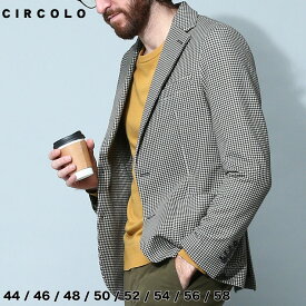 チルコロ 1901 メンズ ジャケット CIRCOLO 1901 ブランド アウター テーラード フォーマル チェック ストレッチ シングル サイドベンツ コットンジャージー コットン 大きいサイズ CICN3662