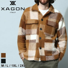 ザゴン メンズ ブルゾン XAGON MAN ブランド アウター ジャケット シャツジャケット チェックシャツ シャツ 秋 冬 ウール 大きいサイズ XA2K8591G アウトレット