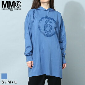 ◆エントリーでさらにポイント+4倍◆エムエムシックス メゾン マルジェラ レディース パーカー MM6 Maison Margiela ブランド トップス ロンT ワンピース フード ロゴ プリント プルオーバー ロング MM6S62CT0224 SALE_8_a