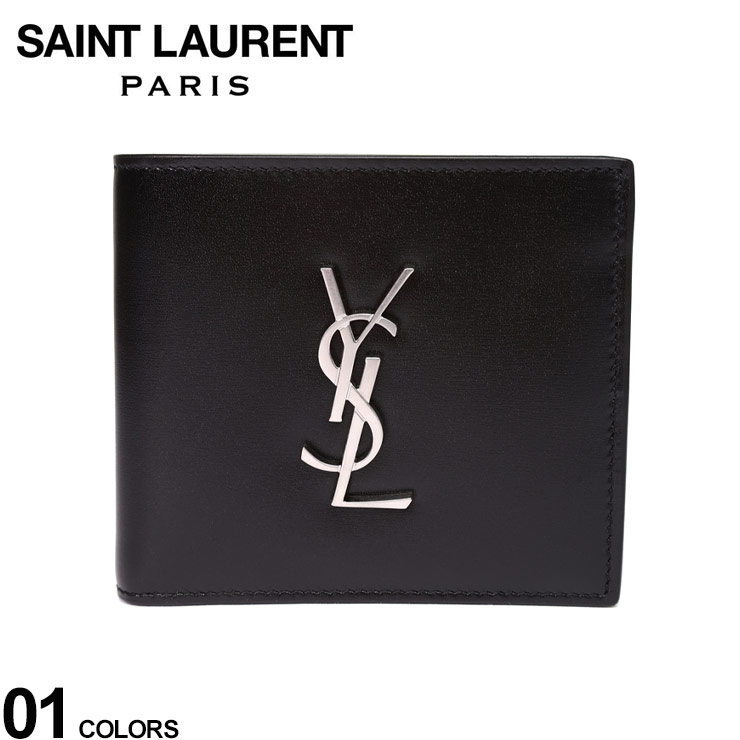 サンローラン メンズ 財布 Saint Laurent ブランド 二つ折り 財布 折り財布 ウォレット サイフ 小銭入れ ロゴ カーフレザー 本革 プレゼント ギフト 黒 クロ ブラック SLP4632490SX0Eのサムネイル