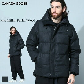 ◆エントリーでさらにポイント+4倍◆カナダグース メンズ ダウン CANADA GOOSE ブランド ダウンジャケット アウター ジャケット ブルゾン ウール フルジップ MacMillan Parka Wool マクミラン パーカ ウール 大きいサイズ 黒 ブラック CG3804M1