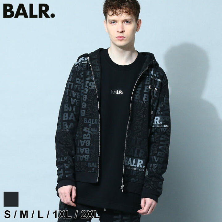楽天市場】ボーラー BALR. パーカー メンズ フルジップ 総柄 ロゴ Q 