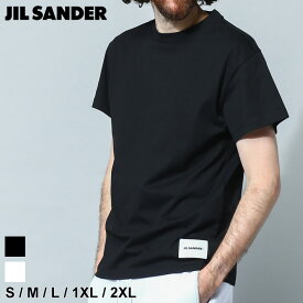 ジルサンダー Tシャツ 半袖 JIL SANDER メンズ カットソー ワンポイント クルーネック 白 シロ 黒 クロ ブランド トップス シャツ シンプル 大きいサイズあり JLGC0001J45048