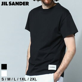 ◆エントリーでさらにポイント+4倍◆ジルサンダー Tシャツ 半袖 JIL SANDER メンズ カットソー ワンポイント クルーネック 白 シロ 黒 クロ ブランド トップス シャツ シンプル 大きいサイズあり JLGC0001J45048