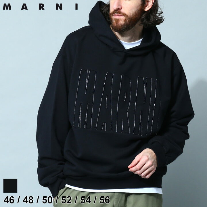 楽天市場】MARNI マルニ パーカー メンズ フーディ ロゴ プルオーバー 