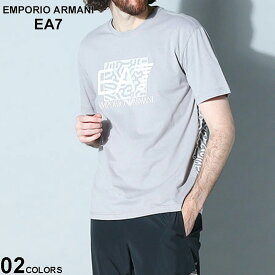 エンポリオ アルマーニ EMPORIO ARMANI EA7 半袖 Tシャツ ロゴT プリントT カットソー プリント ブランド メンズ トップス シャツ 黒 クロ グレー 大きいサイズあり バックプリント EA73RPT01PJ02Z