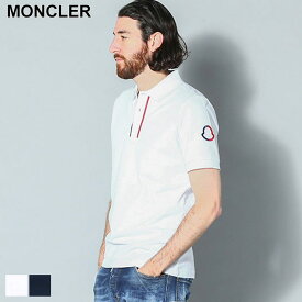 ◆エントリーでさらにポイント+4倍◆モンクレール MONCLER トップス シャツ ポロシャツ ポロ 半袖 ロゴ トリコロールライン ブランド メンズ 白 シロ 紺 コン 大きいサイズあり MC8A00003899UR