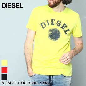 ディーゼル DIESEL Tシャツ メンズ 半袖 カットソー プリント ロゴ クルーネック T-DIEGOR-K56 クロ 黒 赤 黄色 ブランド トップス シャツ スリムフィット コットン 大きいサイズあり DSA086820GRAI SALE_1_a