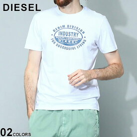 ディーゼル DIESEL Tシャツ メンズ 半袖 カットソー グラフィック プリント クルーネック T-DIEGOR-K60 シロ 白 緑 ブランド トップス シャツ スリムフィット コットン 大きいサイズあり DSA103770GRAI