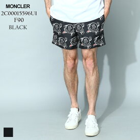 モンクレール MONCLER ショートパンツ メンズ パンツ スイムショーツ スイムパンツ 水陸両用 ワッペンキャラ メッシュインナー 黒 クロ ブランド ボトムス 大きいサイズあり MC2C00015596UI