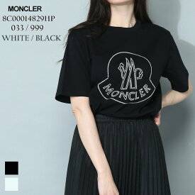 モンクレール MONCLER Tシャツ シャツ カットソー トップス 半袖 フロントBIGマーク クルーネック ブランド レディース 黒 クロ 白 シロ 大きいサイズあり MCL8C00014829HP