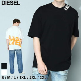 ディーゼル Tシャツ DIESEL メンズ カットソー 半袖 バックプリント ロゴ クルーネック T-WASH-G9 白 シロ 黒 クロ ブランド トップス シャツ ルーズフィット ドロップショルダー 大きいサイズあり DSA086670AAXJ SALE_1_a