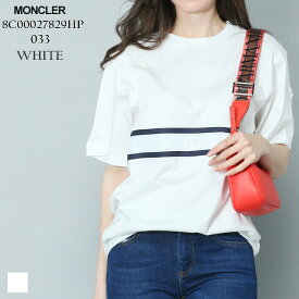 モンクレール Tシャツ レディース MONCLER カットソー 半袖 ロゴ ライン クルーネック シロ 白 ブランド トップス シャツ ジャージ素材 オーバーサイズフィット 大きいサイズあり MCL8C00027829HP sale_8_a