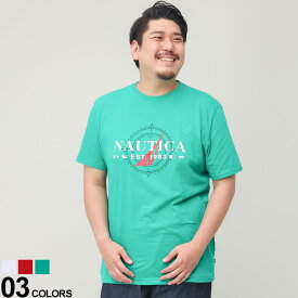 大きいサイズ メンズ NAUTICA (ノーティカ) ロゴプリント クルーネック 半袖 Tシャツ Tシャツ 半袖 プリント 春 夏 V35700D22