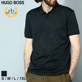 ヒューゴボス ポロシャツ HUGO BOSS メンズ ロゴ プリント 半袖 クロ 黒 ブランド トップス シャツ ポロ 大きいサイズあり HB50488799