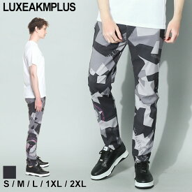 リュクスエイケイエムプラス パンツ メンズ LUXEAKMPLUS ボトムス トラックパンツ ナイロンパンツ ストレッチ ブランド ロングパンツ 迷彩 カモフラ 撥水 スポーツ ゴルフウェア セットアップ対応 大きいサイズあり LALAB23002 SALE_3_a