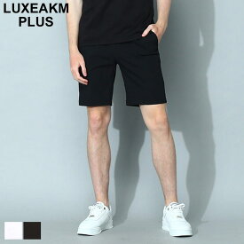 ◆エントリーでさらにポイント+4倍◆リュクスエイケイエムプラス パンツ メンズ LUXEAKMPLUS ショートパンツ ハーフパンツ ロゴ ナイロン シロ 白 クロ 黒 ブランド ボトムス パンツウェア ショーツ スーパーストレッチ 冷感タッチ 大きいサイズあり LALAB23018 SALE_3_a